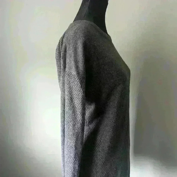 Sweet Romeo Gray Woven Long Sleeve Crew Neck Blouse - Picture 4 of 6